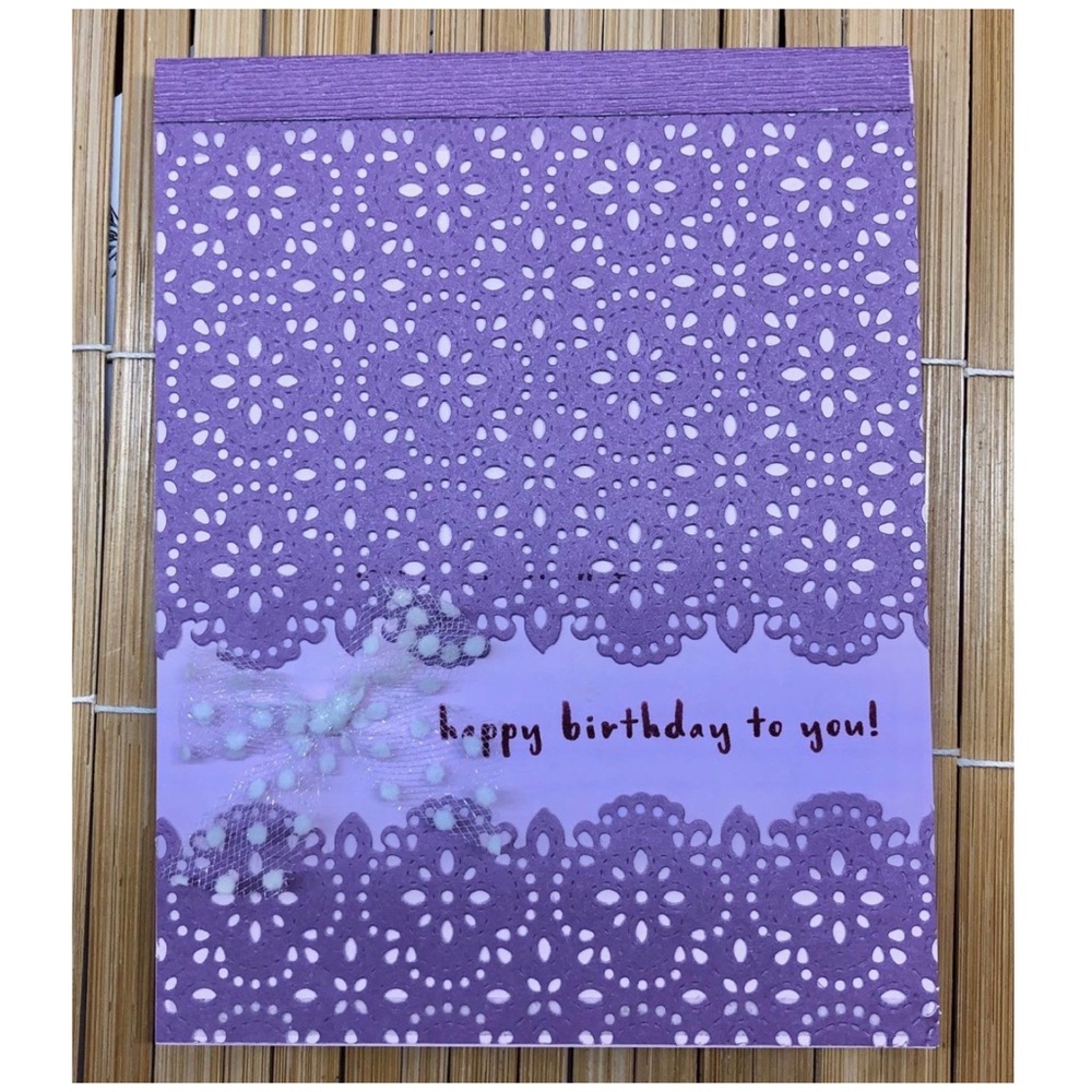 Handmade Purple Happy Birthday Greeting Card